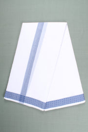 Handwoven Cotton Dhoti Dupatta Set with Dobby Border