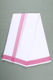 Handwoven Cotton Dhoti Dupatta Set with Dobby Border