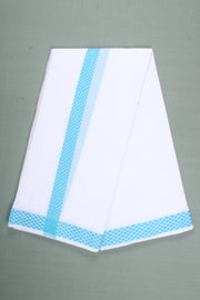 Handwoven Cotton Dhoti Dupatta Set with Dobby Border