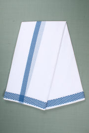 Handwoven Cotton Dhoti Dupatta Set with Dobby Border