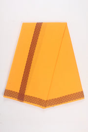 Kesariya Dhoti with Maroon Dobby Border