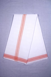 White Kids Dhoti Dupatta with Orange Border