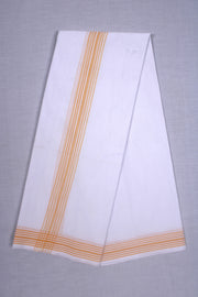 White Stitched Kids Dhoti Dupatta with Orange Border