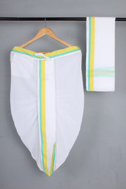 Handwoven Cotton Bal Dhoti & Dupatta Set
