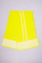 Yellow Dobby Dhoti Dupatta with White Border and Butis