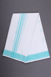 Handwoven Cotton Dhoti Dupatta Set with Dobby Border