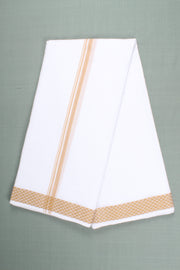 Handwoven Cotton Dhoti Dupatta Set with Dobby Border