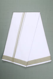 Handwoven Cotton Dhoti Dupatta Set with Dobby Border