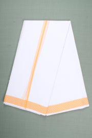 Handwoven Cotton Dhoti Dupatta Set with Dobby Border