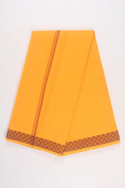 Kesariya Dhoti with Maroon Dobby Border