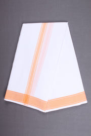 Handwoven Cotton Dhoti Dupatta Set with Dobby Border