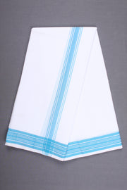 Handwoven Cotton Dhoti Dupatta Set with Dobby Border