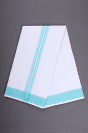 Handwoven Cotton Dhoti Dupatta Set with Dobby Border