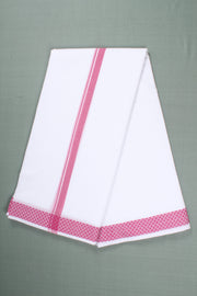 Handwoven Cotton Dhoti Dupatta Set with Dobby Border