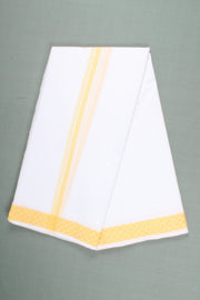 Handwoven Cotton Dhoti Dupatta Set with Dobby Border
