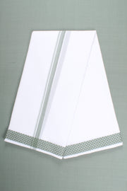 Handwoven Cotton Dhoti Dupatta Set with Dobby Border