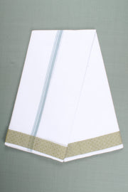 Handwoven Cotton Dhoti Dupatta Set with Dobby Border