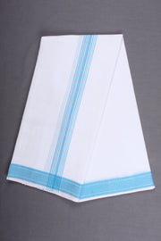 Handwoven Cotton Dhoti Dupatta Set with Dobby Border