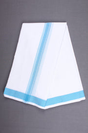 Handwoven Cotton Dhoti Dupatta Set with Dobby Border