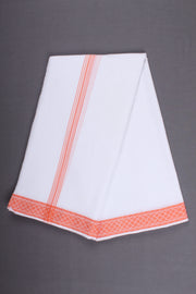 Handwoven Cotton Dhoti Dupatta Set with Dobby Border