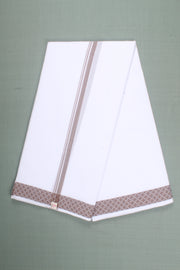 Handwoven Cotton Dhoti Dupatta Set with Dobby Border