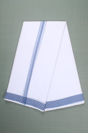 Handwoven Cotton Dhoti Dupatta Set with Dobby Border