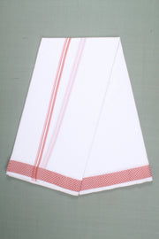 Handwoven Cotton Dhoti Dupatta Set with Dobby Border