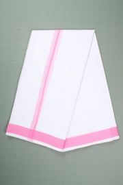 Handwoven Cotton Dhoti Dupatta Set with Dobby Border