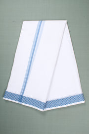 Handwoven Cotton Dhoti Dupatta Set with Dobby Border