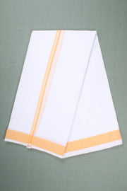 Handwoven Cotton Dhoti Dupatta Set with Dobby Border