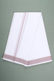 Handwoven Cotton Dhoti Dupatta Set with Dobby Border