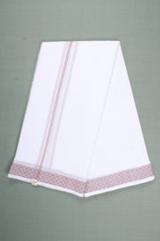 Handwoven Cotton Dhoti Dupatta Set with Dobby Border