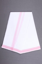 Handwoven Cotton Dhoti Dupatta Set with Self Check