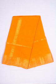 Orange Dobby Dhoti Dupatta with Golden Zari Border