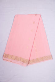 Peach Dobby Dhoti Dupatta with Golden Zari Border and Butis