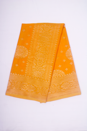 Yellow and White Jacquard Dhoti Dupatta