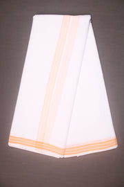 White Dhoti Dupatta with Yellow Border
