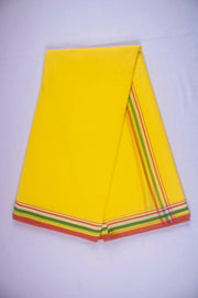 Yellow Dhoti Dupatta with Magenta, White, Green and Red Border