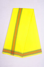 Yellow Dhoti Dupatta with Green and Red Border