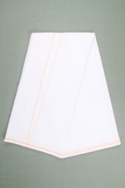 White Dhoti Dupatta with Yellow Border
