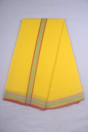 Yellow Dhoti Dupatta with Magenta and Green Border