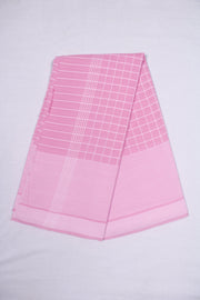 Pink Dhoti Dupatta with White Checks and Border