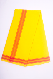 Yellow Dhoti Dupatta with Magenta Border