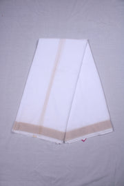 White Dhoti Dupatta with Golden Zari Border