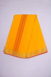 Yellow Dhoti Dupatta with Red and Golden Zari Border