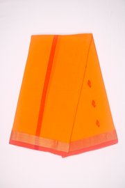 Orange Dhoti Dupatta with Golden Zari and Red Border and Butis