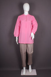 Women's Cotton Top with Stand Collar