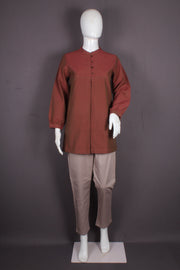 Women's Cotton Top with Stand Collar