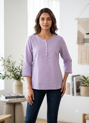 Self Striped Violet Short Top
