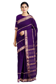Purple Dobby Saree with Golden Zari Border